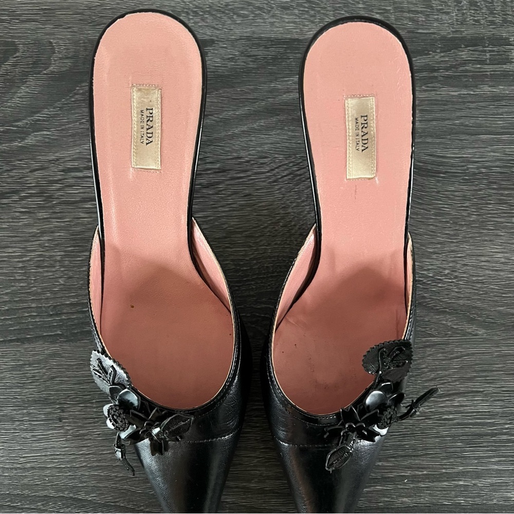 Prada Kitten Heel Mules size 34.5 - Picture 5 of 12